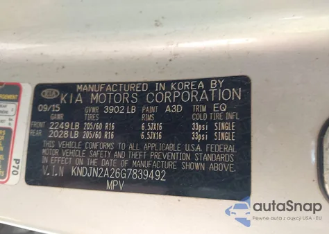 2016 Kia Soul from USA, damaged, VIN KNDJN2A26G7839492